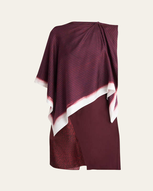 Mixed-Print Mouline Twill Dress